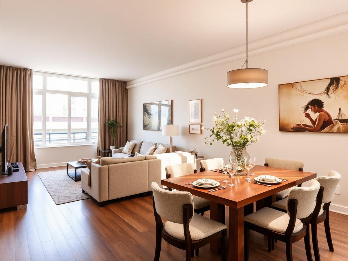 Spacious furnished home interior suited to extended stays